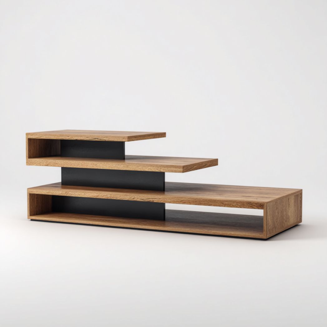 Un meuble de rangement en bois et métal, avec 3 étagères.-Frfurnituredr