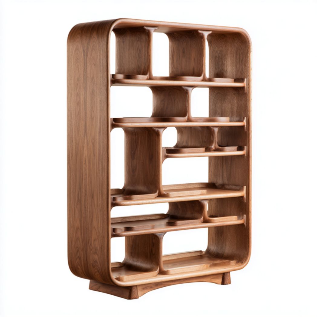 Étagère en bois massif, design moderne à 10 étagères-Qualityfurniturecr