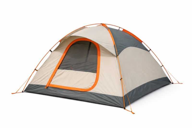 Tente dôme en polyester 200x150x120 cm Beige/Gris/Orange