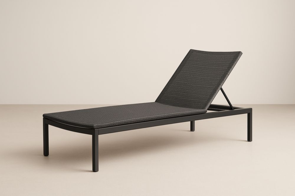 Chaise Longue de Jardin en Aluminium Noir