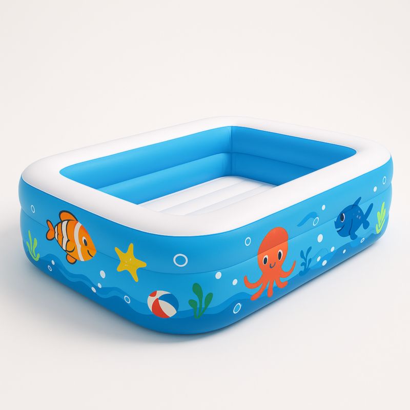 Piscine Gonflable Enfants Motif Océan PVC Bleu/Blanc