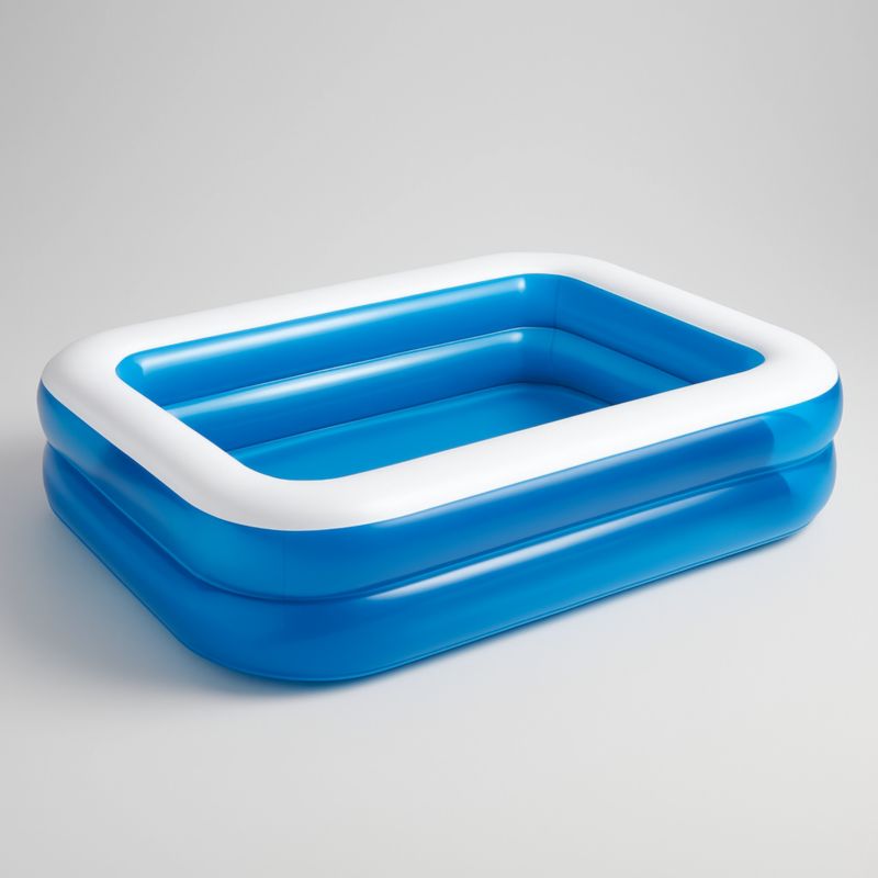 Piscine gonflable rectangulaire en PVC Bleu et Blanc