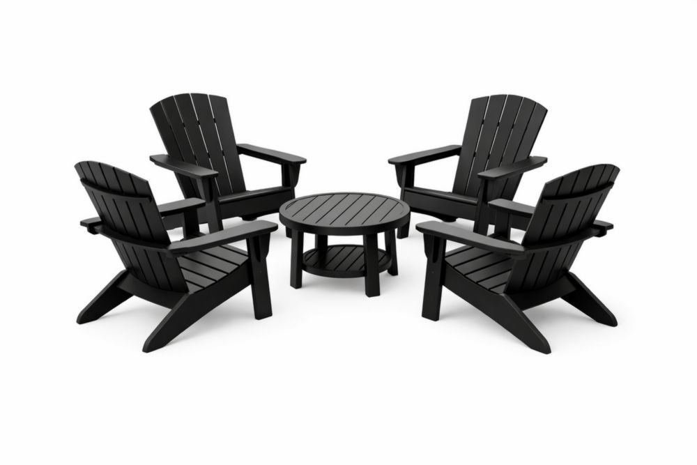 Ensemble de chaises Adirondack en PEHD avec table ronde