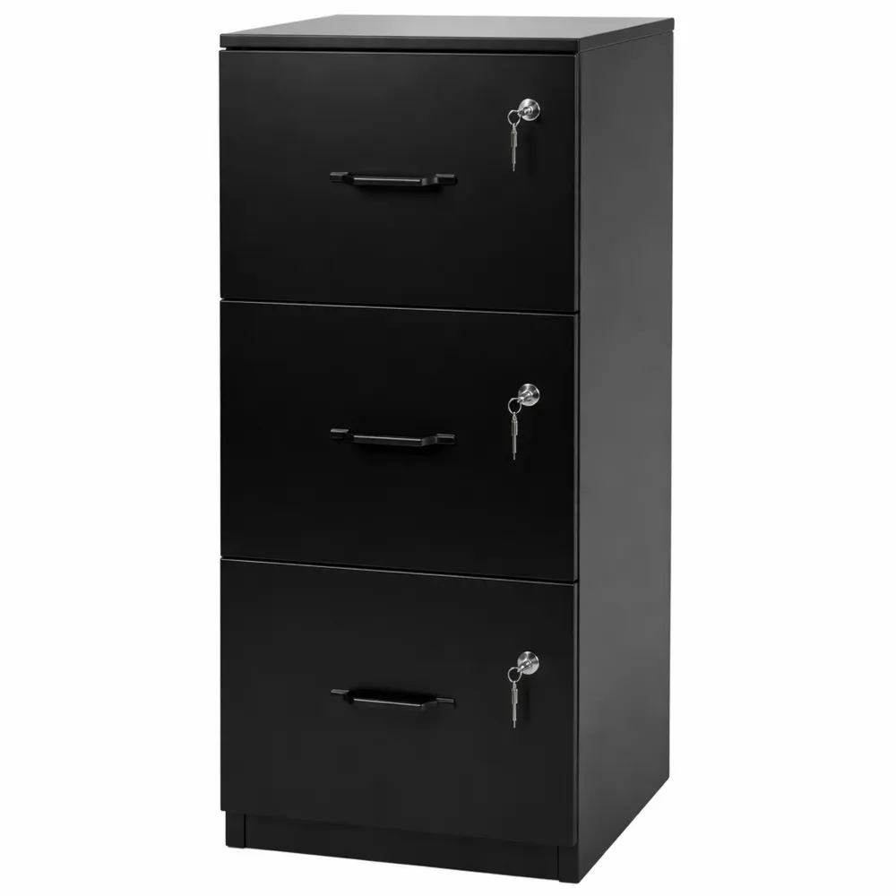 Armoire de rangement à tiroirs verrouillables en métal, couleur noire