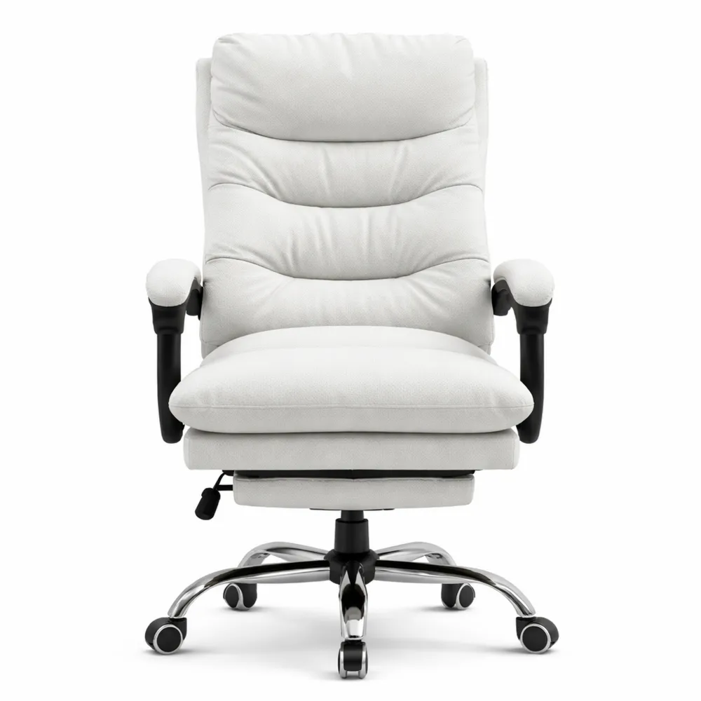 Chaise ergonomique avec repose-jambes en cuir pour bureau ou maison