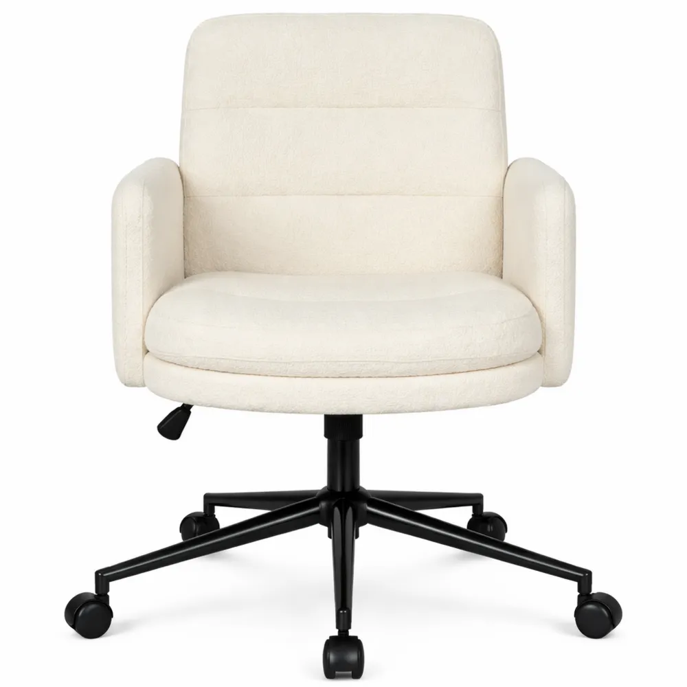 Chaise Ergonomique Réglable en Tissu Bouclé pour Bureau