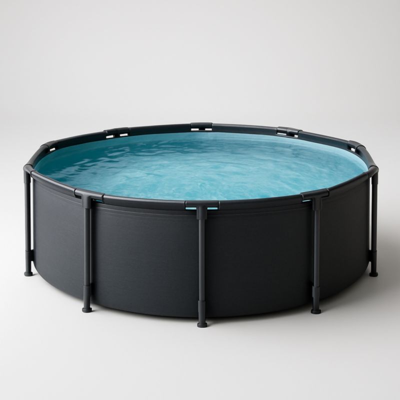 Piscine ronde hors-sol acier 300 cm x 76 cm PVC Gris