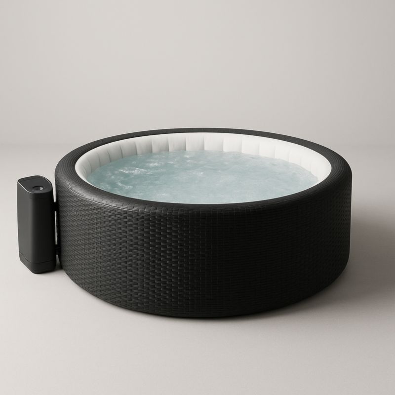 Jacuzzi Rond Gonflable 180 cm Noir PVC
