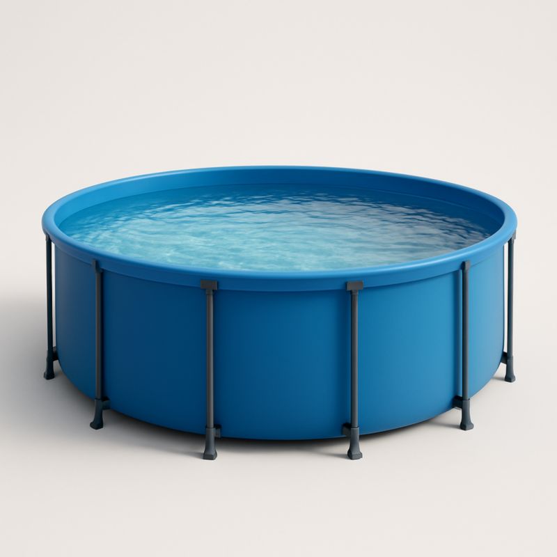 Piscine Hors Sol Ronde en PVC et Acier 366cm x 76cm Bleu