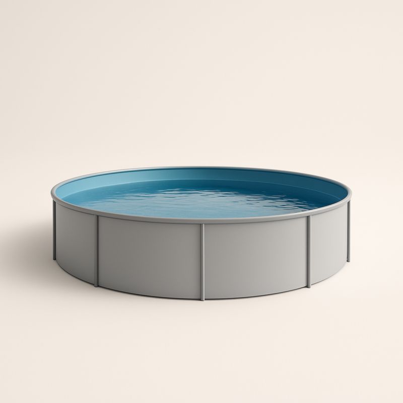 Piscine hors-sol ronde acier galvanisé 300cm diamètre 90cm bleu/gris