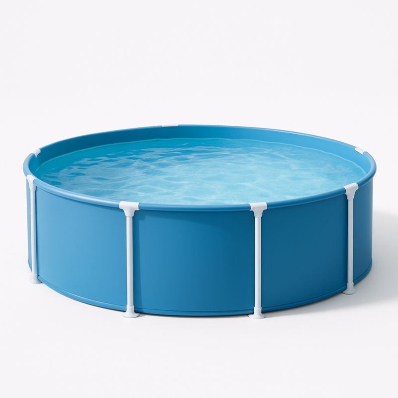 Piscine hors-sol ronde acier PVC bleu 300 cm