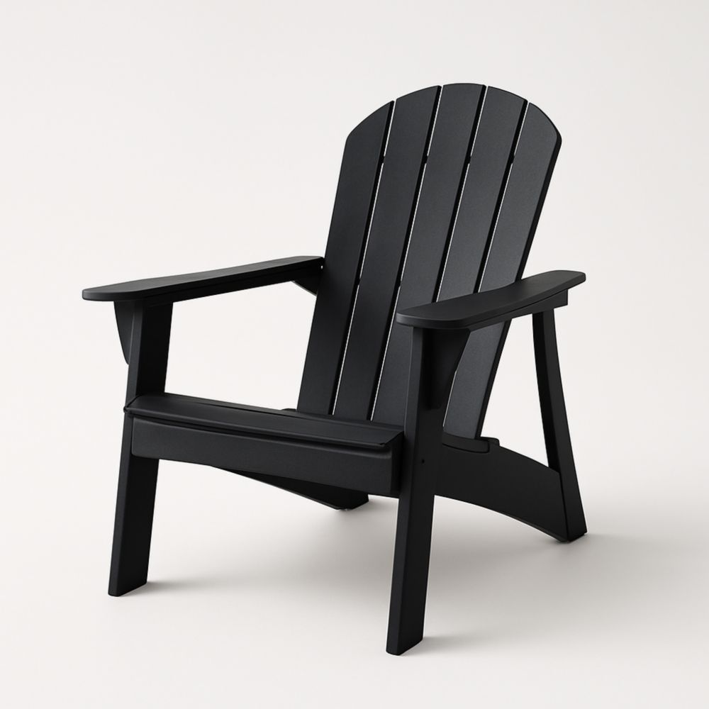 Chaise Adirondack en plastique noir pour extérieur