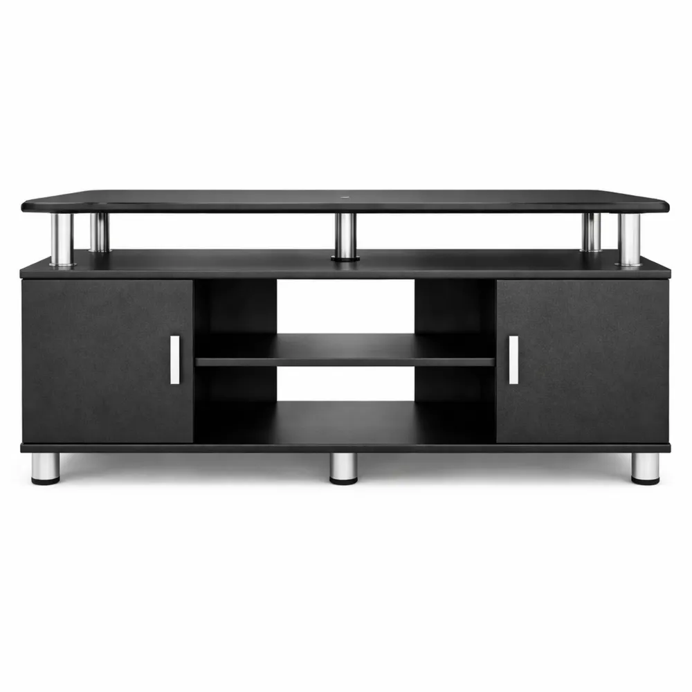 Meuble TV en Bois avec Placards et Compartiment Ouvert, pour Téléviseurs jusqu'à 55 Pouces-Furnihouseco