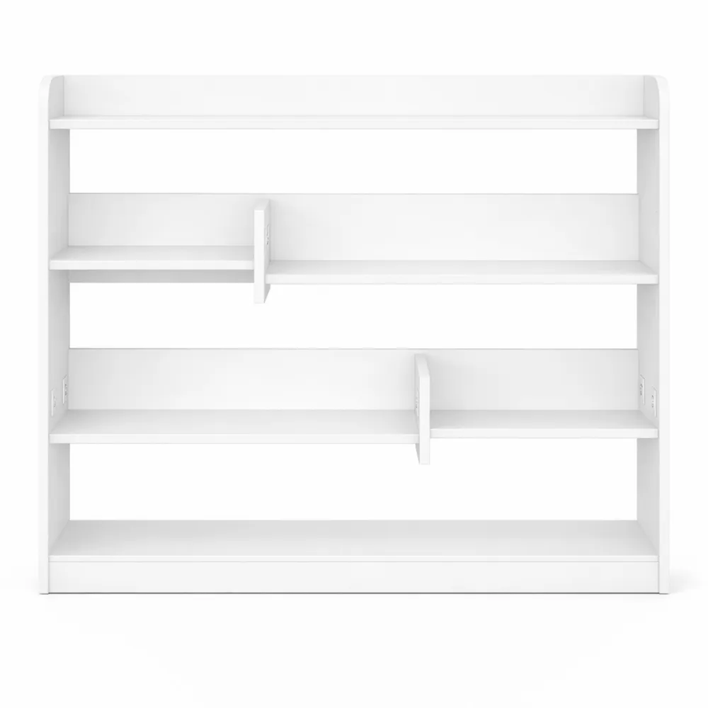 Étagère de rangement 4 niveaux avec panneaux arrière blancs-Furnihouseco