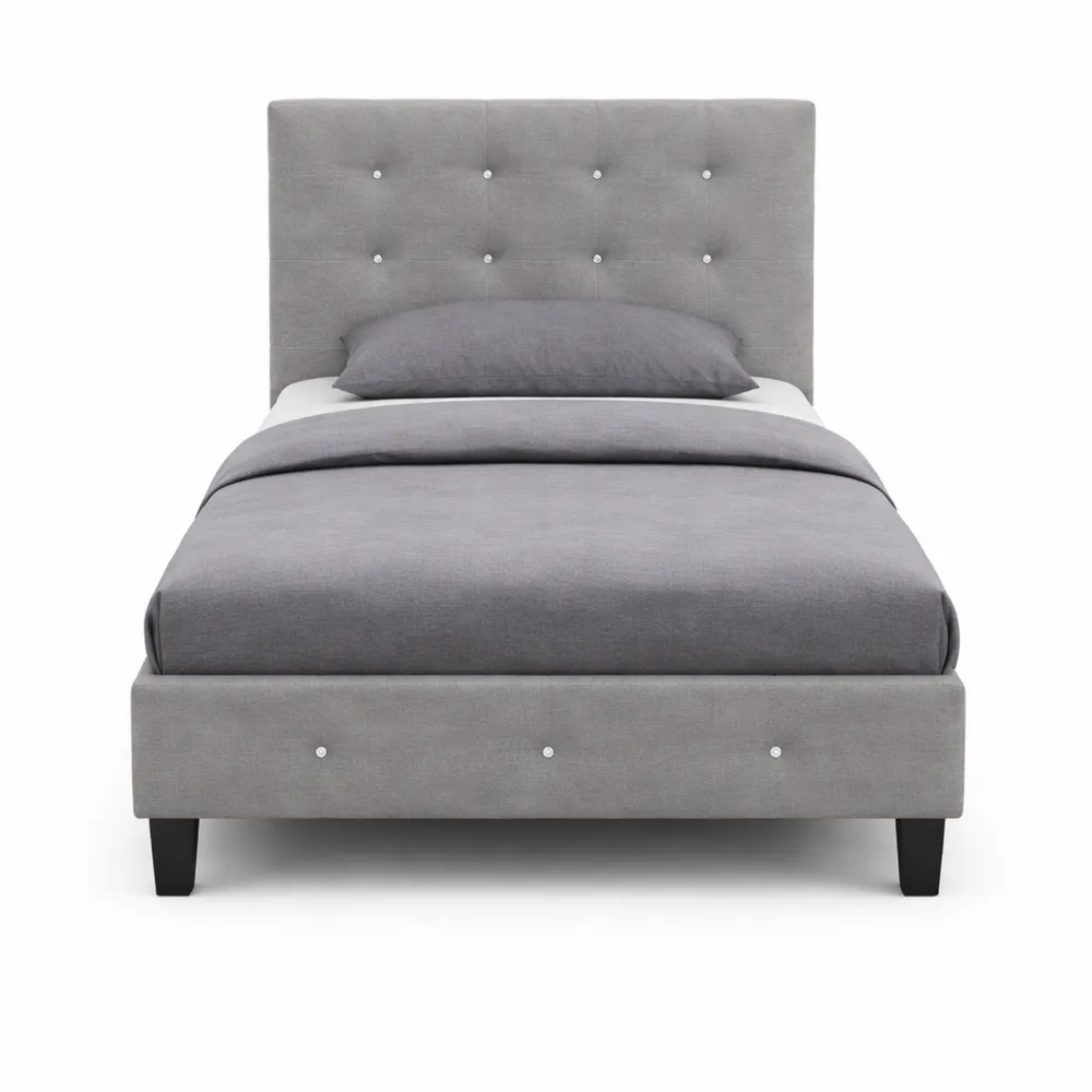 Lit simple avec sommier et détails capitonnés-Furnihouseco