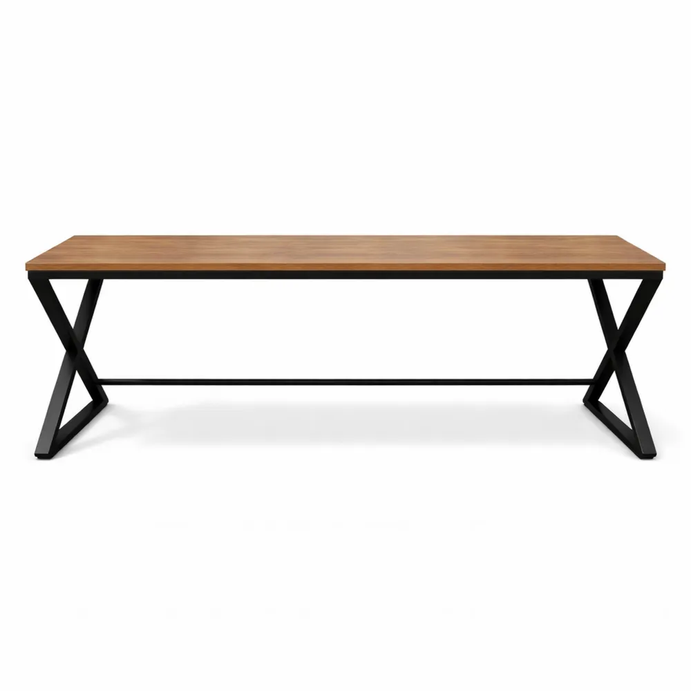 Table de Travail Industrielle en Bois et Métal 80x180x70 cm-Woodlivingco