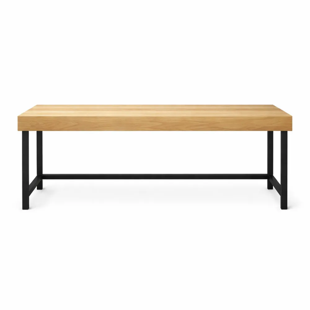 Bureau d'ordinateur rustique avec pieds en métal, table d'écriture pour bureau à domicile-Woodlivingco