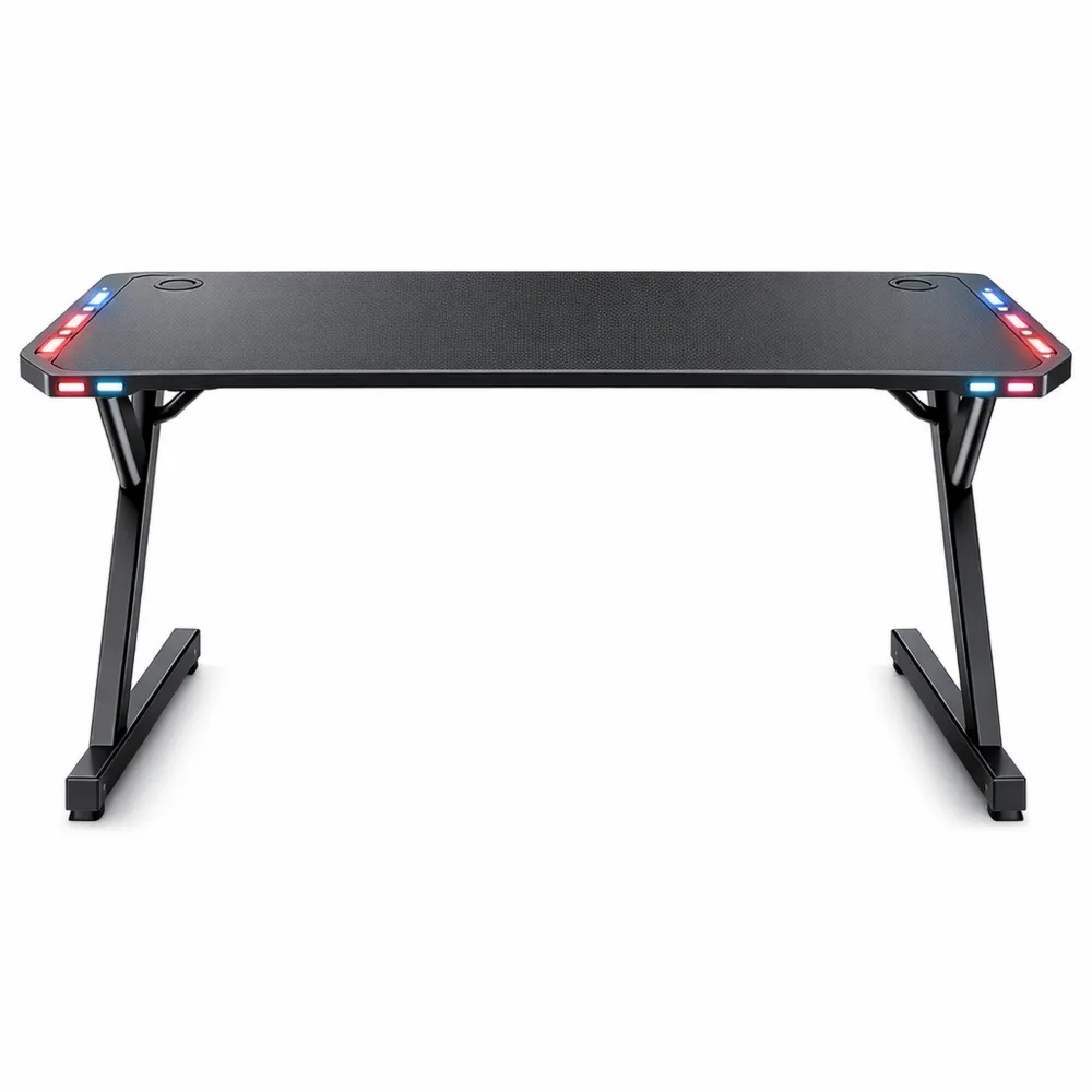 Bureau Gamer Ergonomique avec Accessoires Pratiques-Woodlivingco