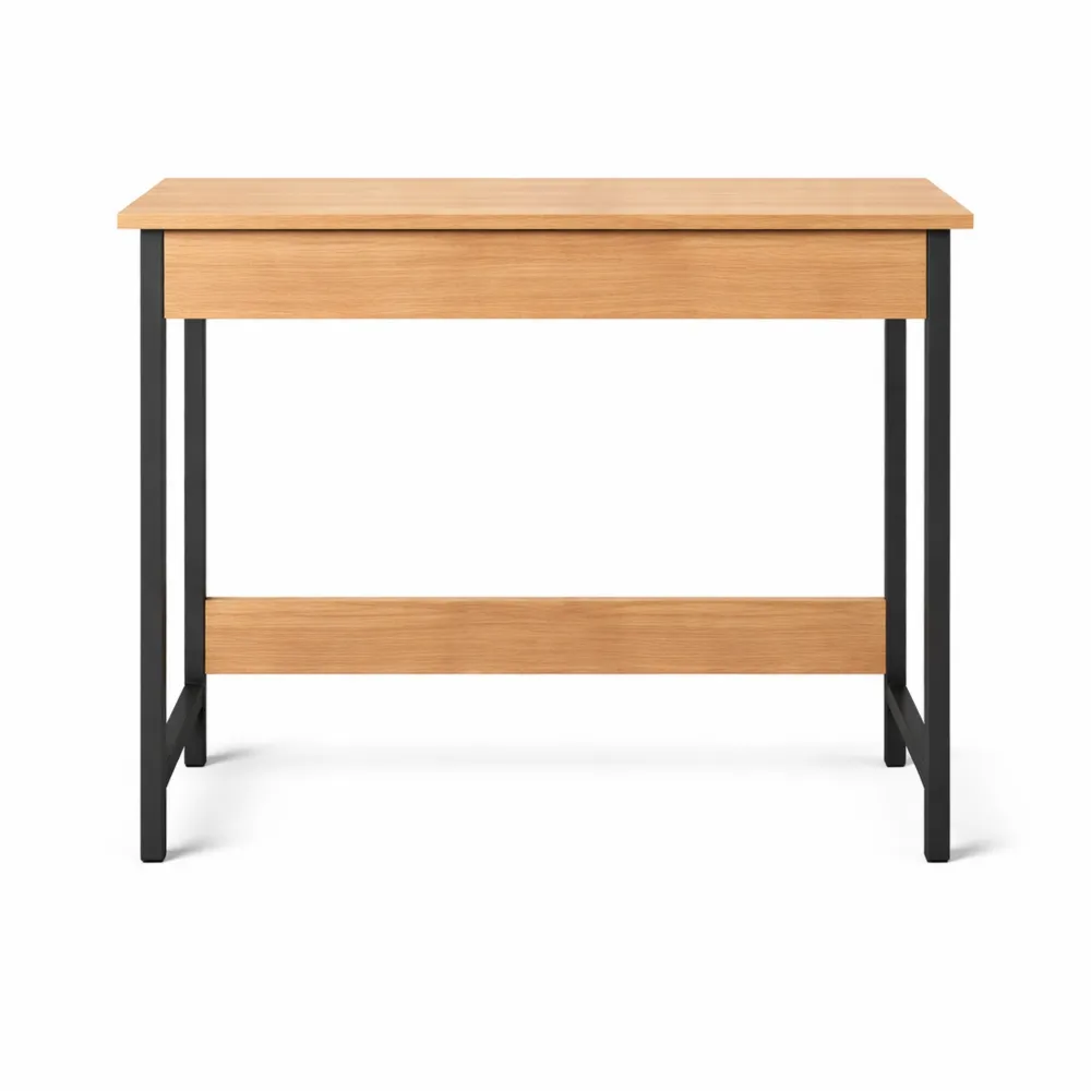 Bureau Compact avec Tiroir et Crochets, Espace de Rangement-Woodlivingco