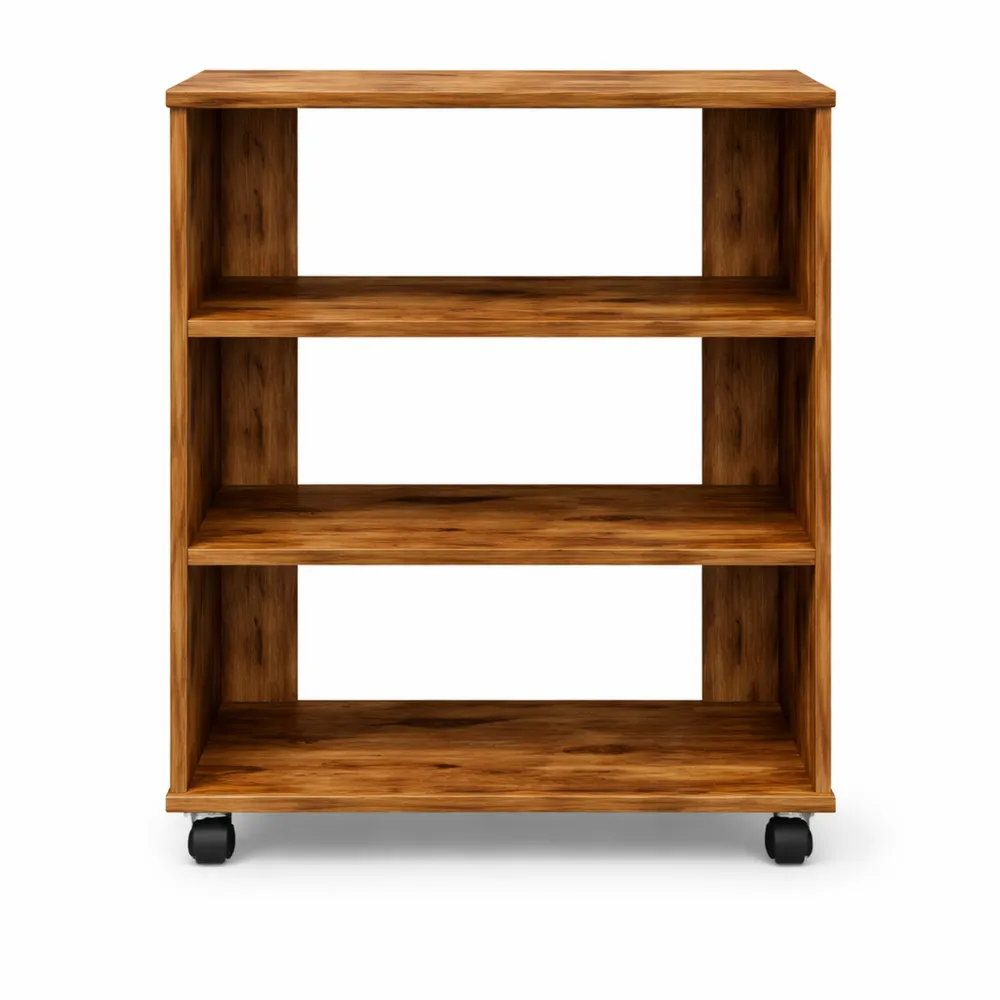 Caisson de Rangement Mobile pour Bureau, Armoire sur Roulettes en Bois d'Ingénierie 60x35x75 cm-Woodlivingco