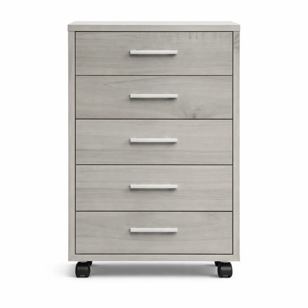 Caisson de Rangement sur Roulettes en Bois Gris-Woodlivingco