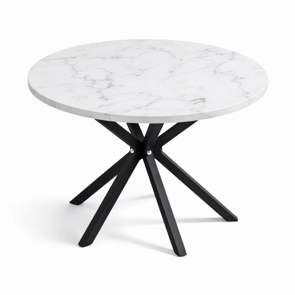 Table ronde effet marbre pour salle à manger moderne-Woodlivingco