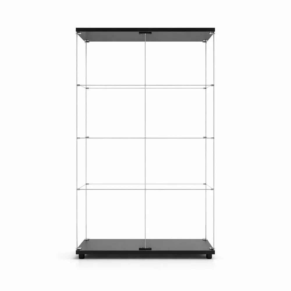 Vitrine en verre moderne sur pied avec étagères pour salon ou bureau-Furnivillaco