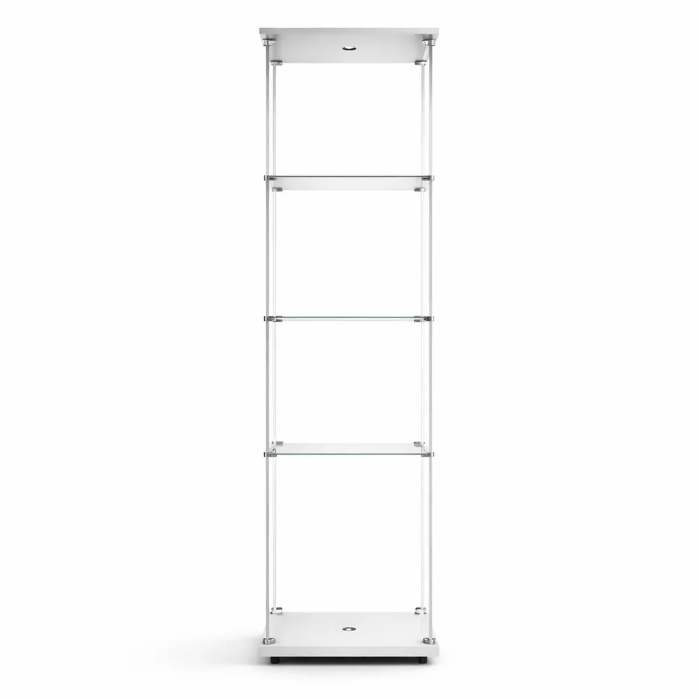 Armoire de présentation moderne avec étagères en verre et éclairage LED-Furnivillaco