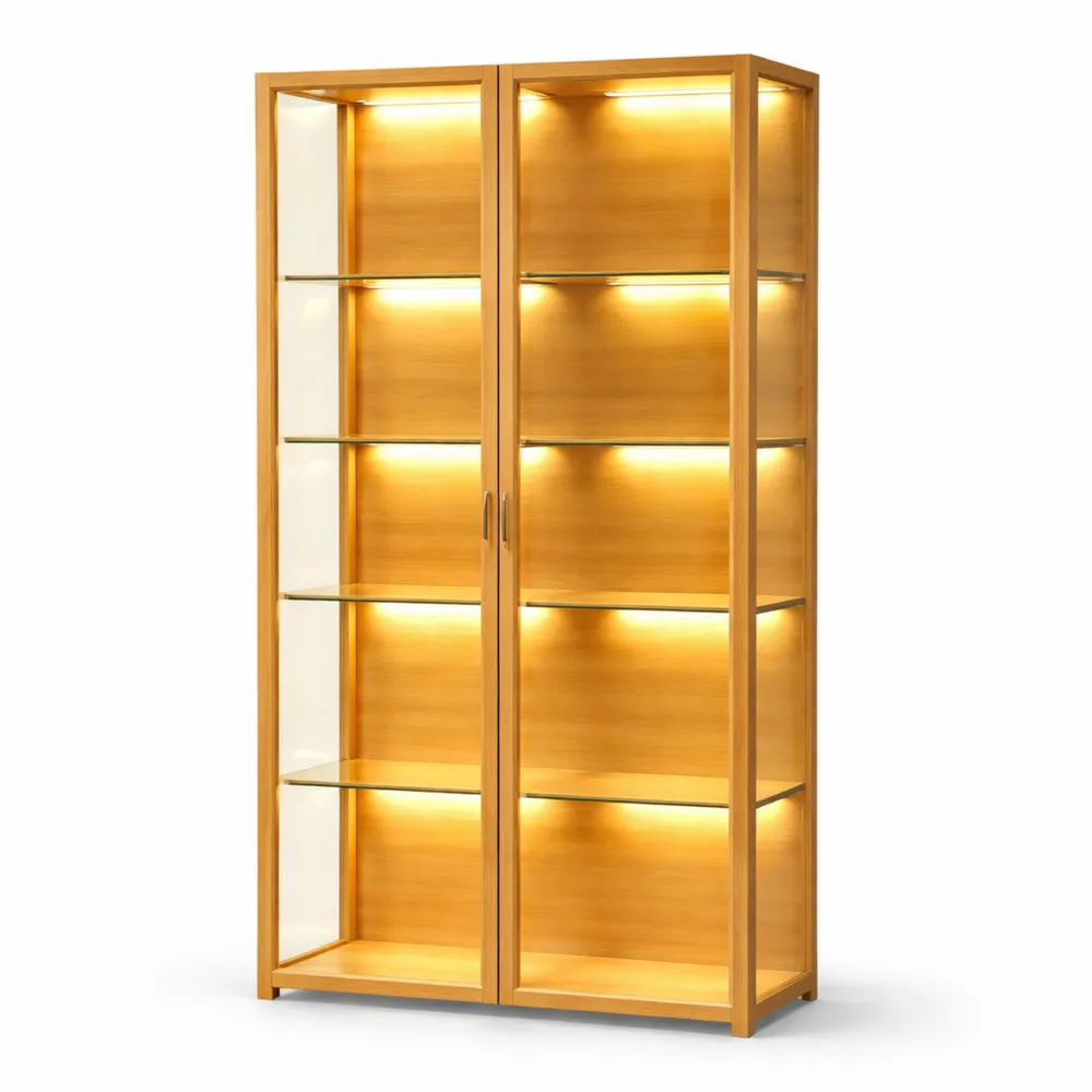 Armoire de Présentation à 8 Niveaux avec Porte en Verre Acrylique pour Objets de Collection