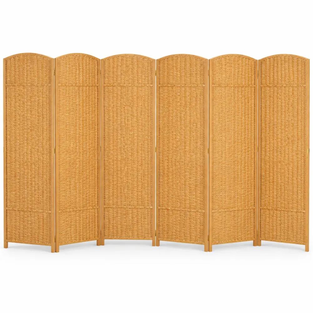Paravent pliant en bois naturel 8 panneaux pour intérieur