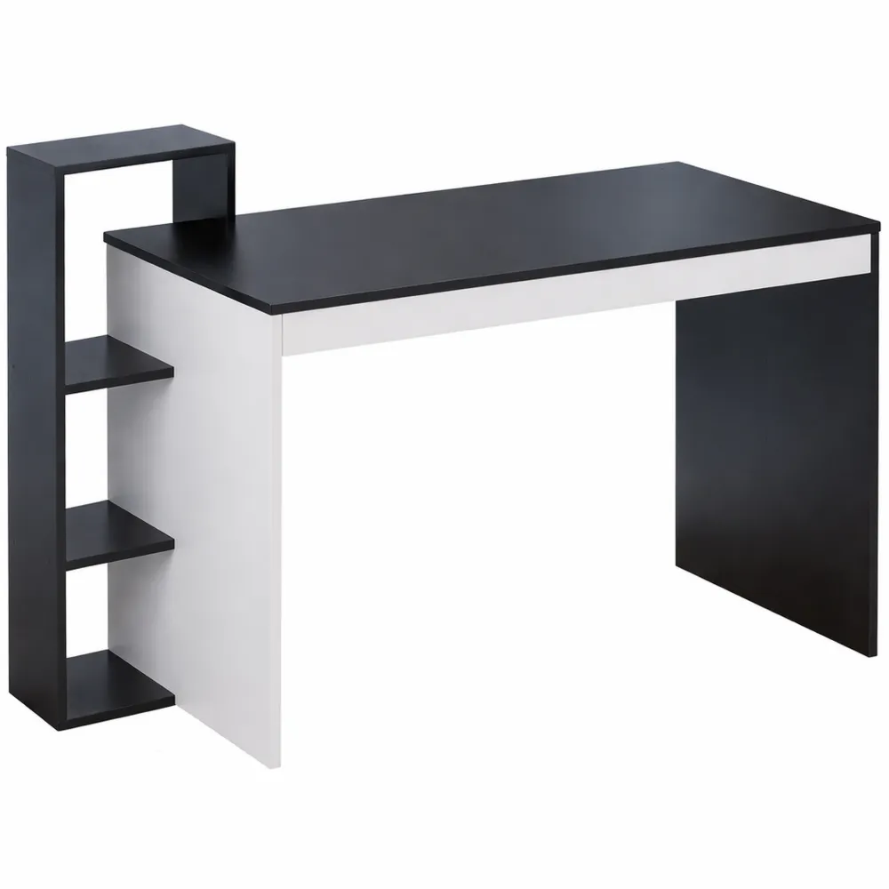 Table informatique avec étagères de rangement pour maison ou bureau, 110x40x91 cm