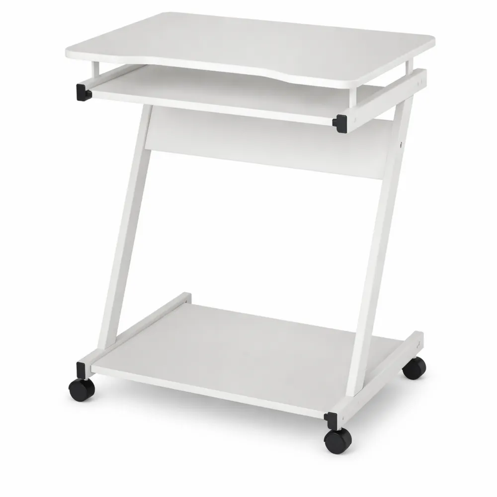 Bureau Informatique Mobile avec Étagère et Tablette Clavier