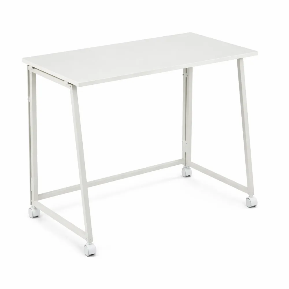 Bureau Pliant Scandinave avec Roulettes pour Petits Espaces