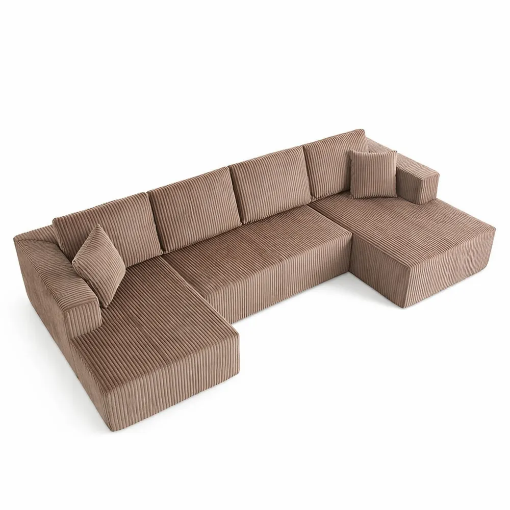 Grand canapé d'angle modulable et convertible pour salon spacieux