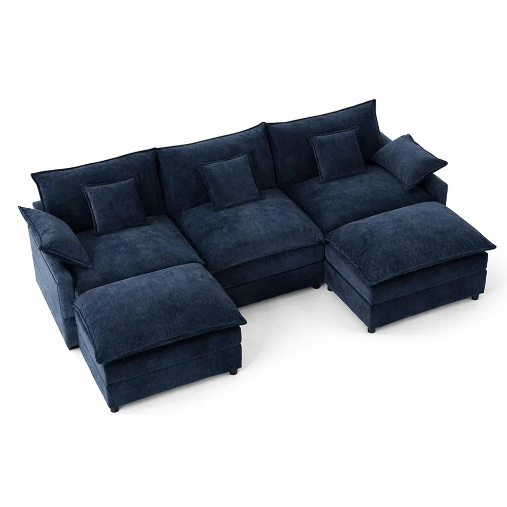 Canapé d'Angle Modulable en U avec Repose-Pieds