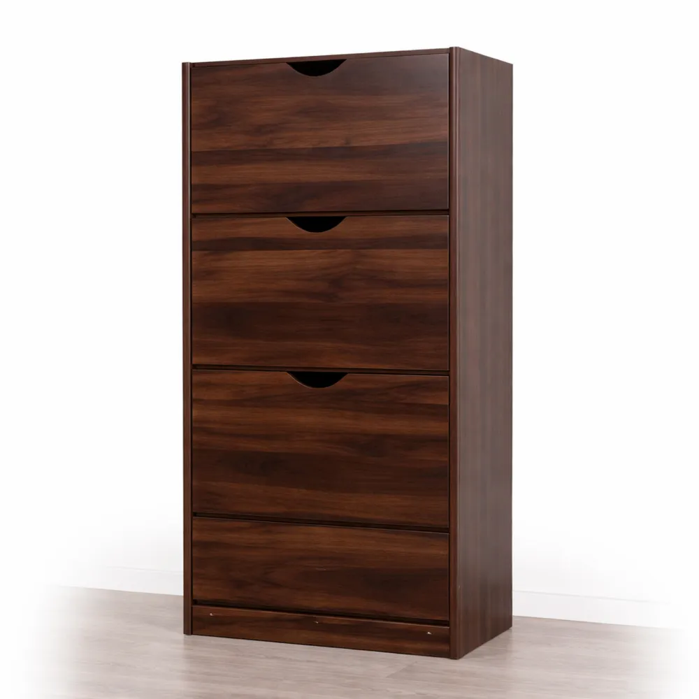 Armoire à chaussures moderne pour 18 paires, design compact en bois