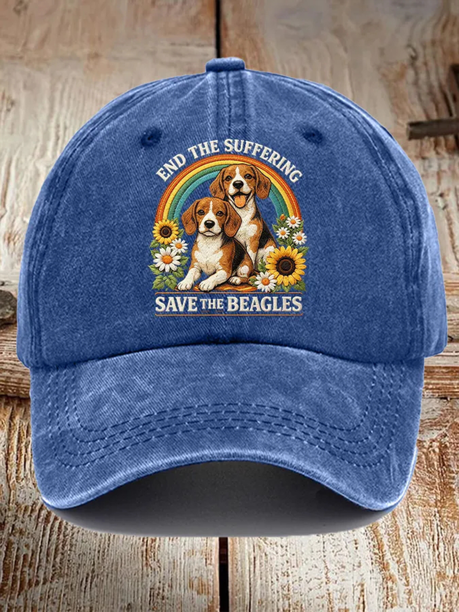 Unisex Save The Beagles Print Hat