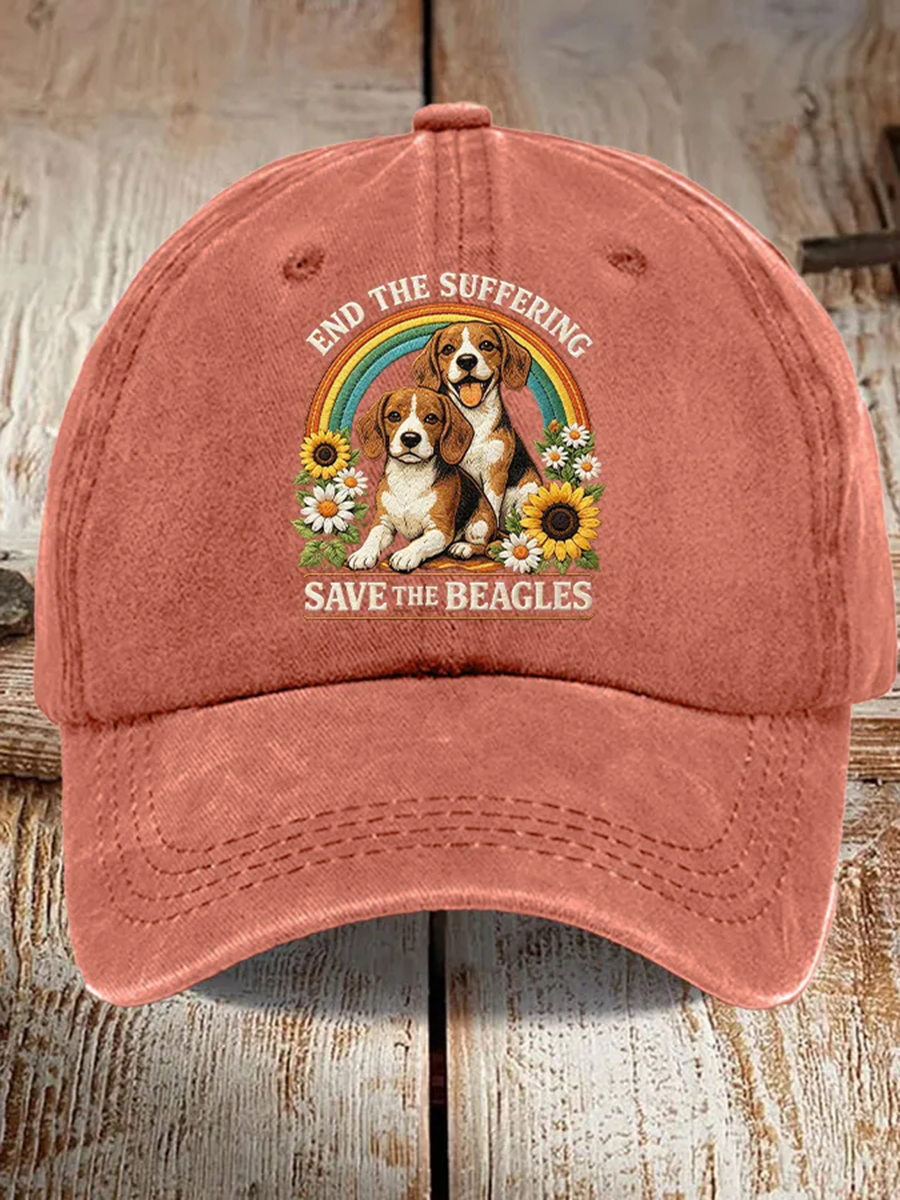 Unisex Save The Beagles Print Hat