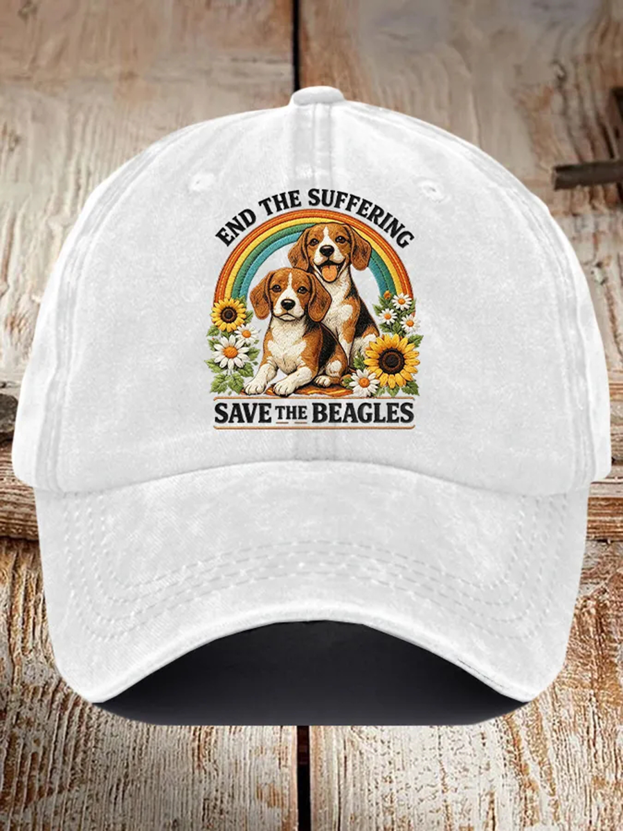 Unisex Save The Beagles Print Hat