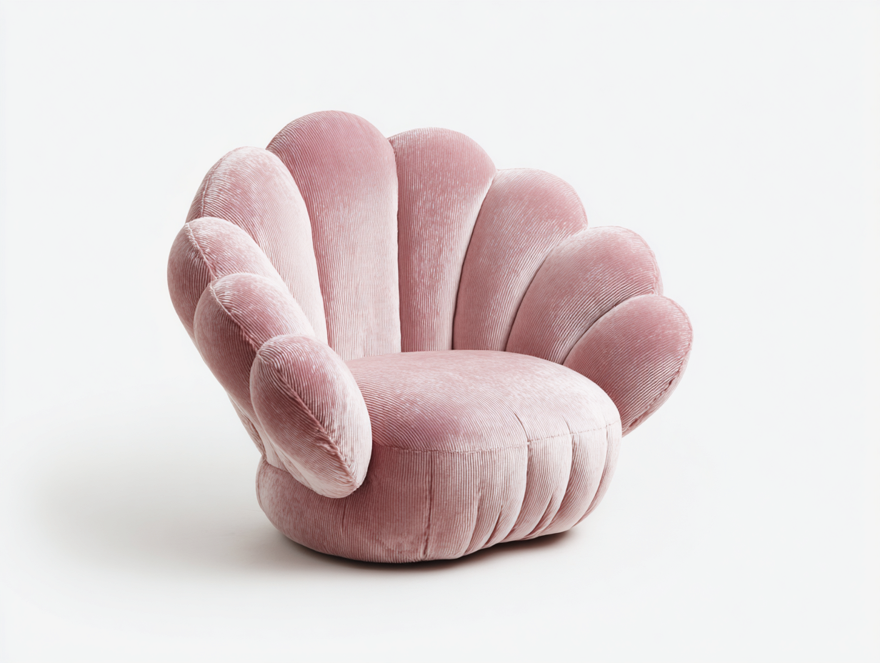 Fauteuil en tissu 90x85x75 cm Rose Style design-Pinegoloft