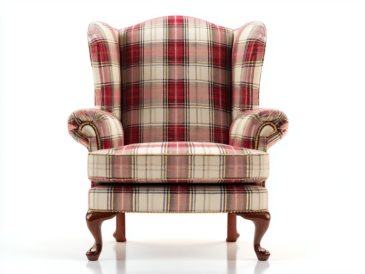 Fauteuil en tissu 82x88x96 cm Rouge/Beige Style vintage-Pinegoloft