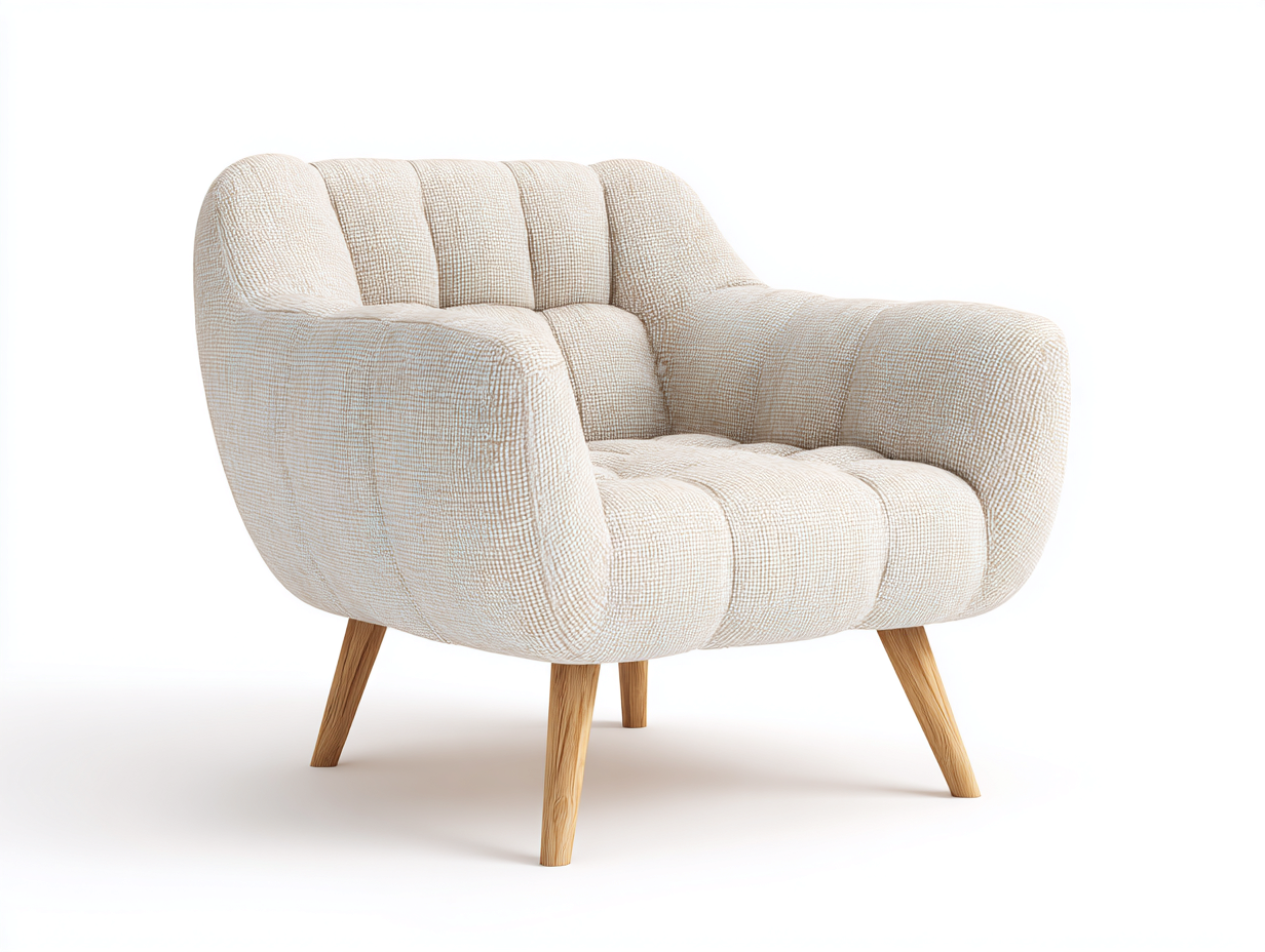 Fauteuil en tissu 78x82x83 cm Beige Style moderne-Pinegoloft