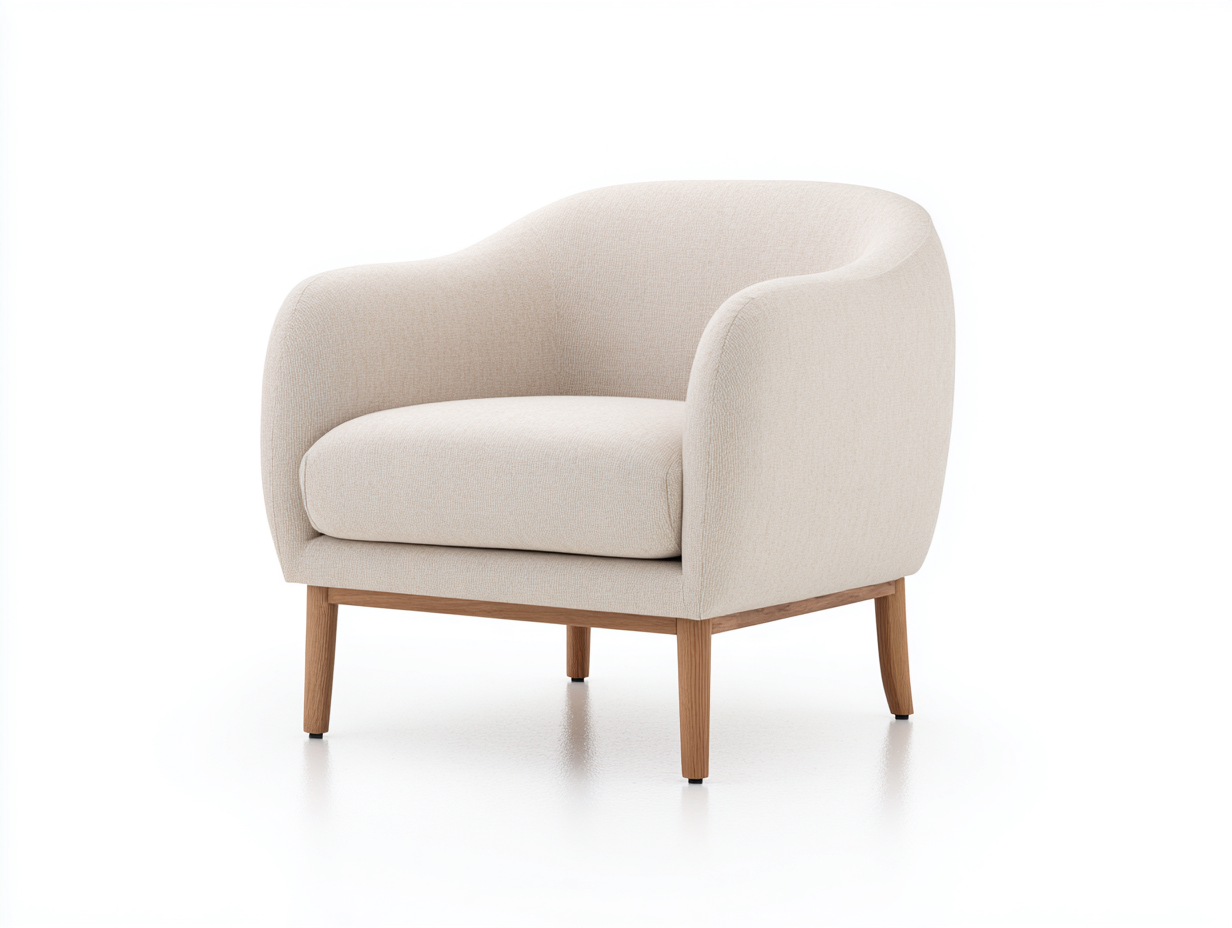 Fauteuil en tissu 72x78x80 cm Beige Style moderne-Pinegoloft