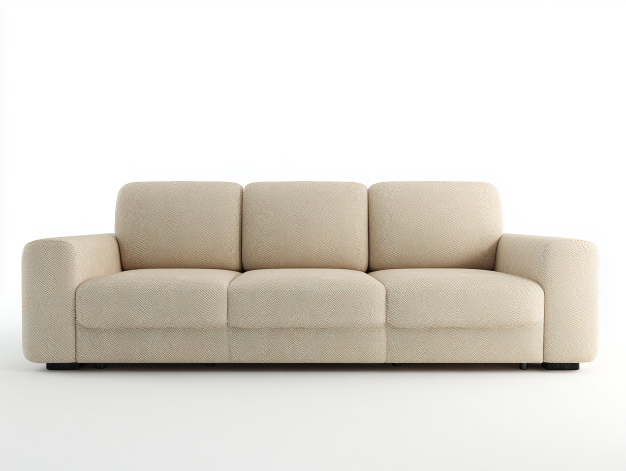 Canapé 3 places 225x94x80 cm Beige Tissu Style moderne-Pinegoloft