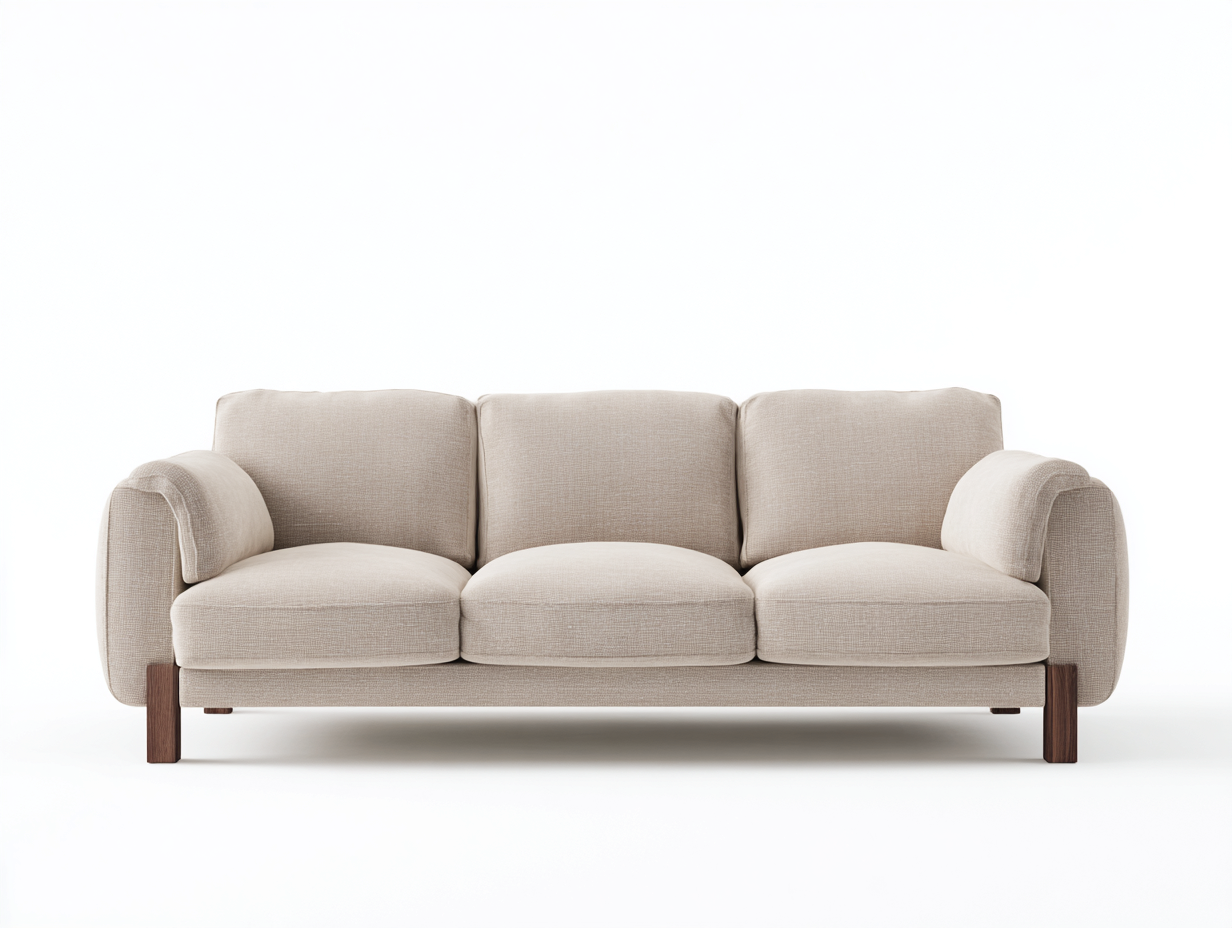 Canapé 3 places 225x93x81 cm Beige Tissu Style classique-Pinegoloft