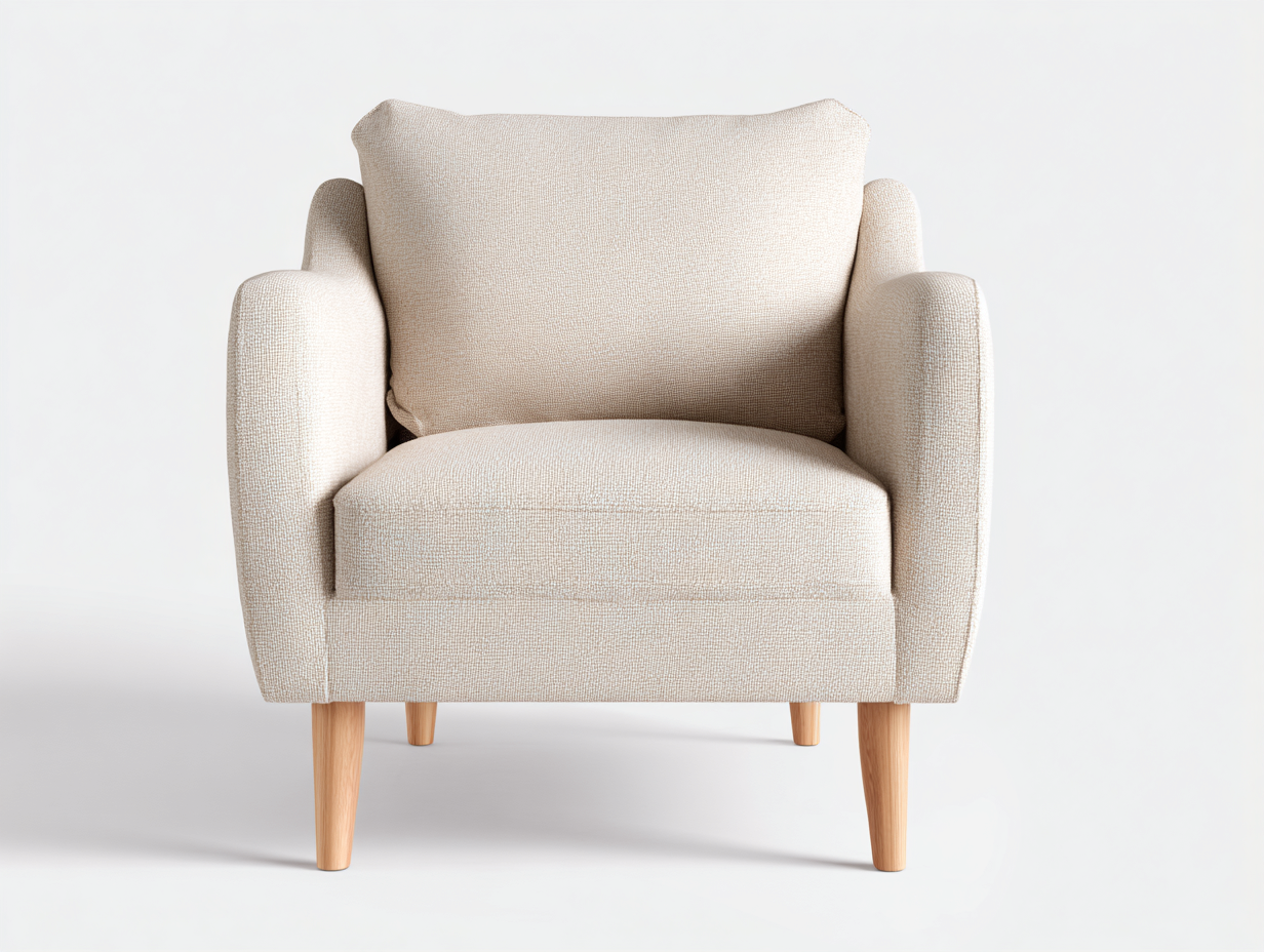 Fauteuil en tissu 76x80x81 cm Beige Style moderne-Pinegoloft