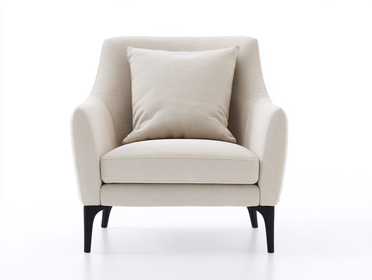 Fauteuil en tissu 74x80x82 cm Beige/Noir Style contemporain-Pinegoloft