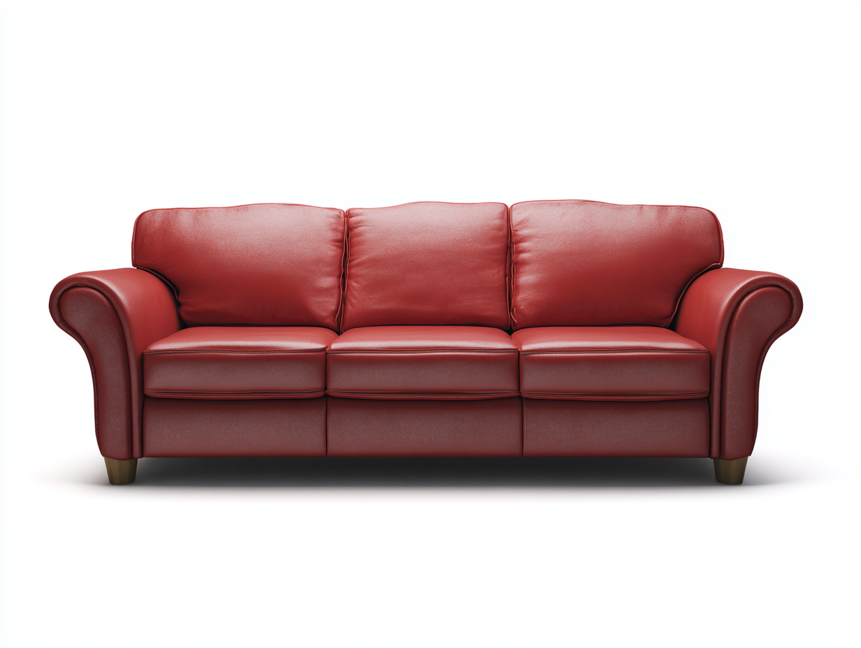 Canapé 3 places 225x94x82 cm Rouge Cuir Style moderne-Pinegoloft