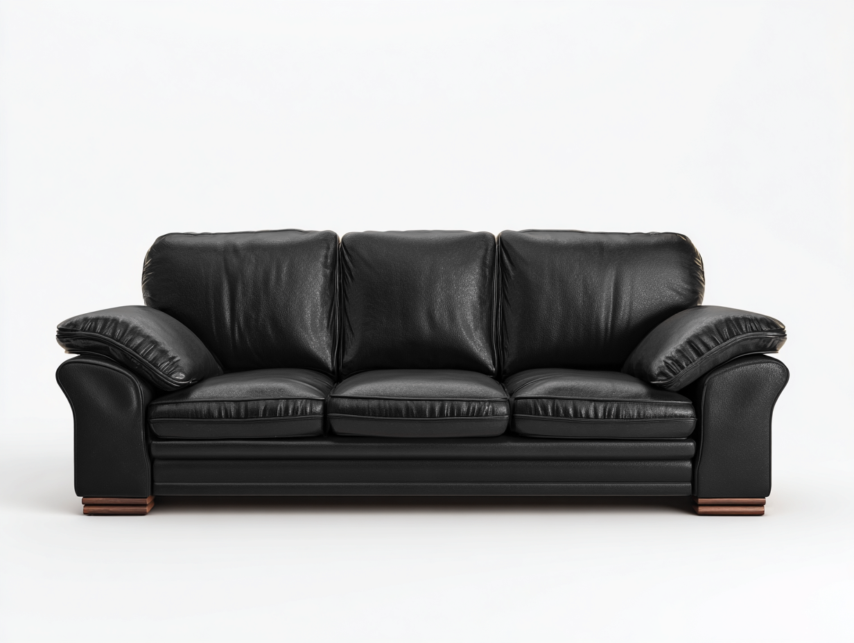 Canapé 3 places 225x94x83 cm Noir Cuir Confort-Pinegoloft