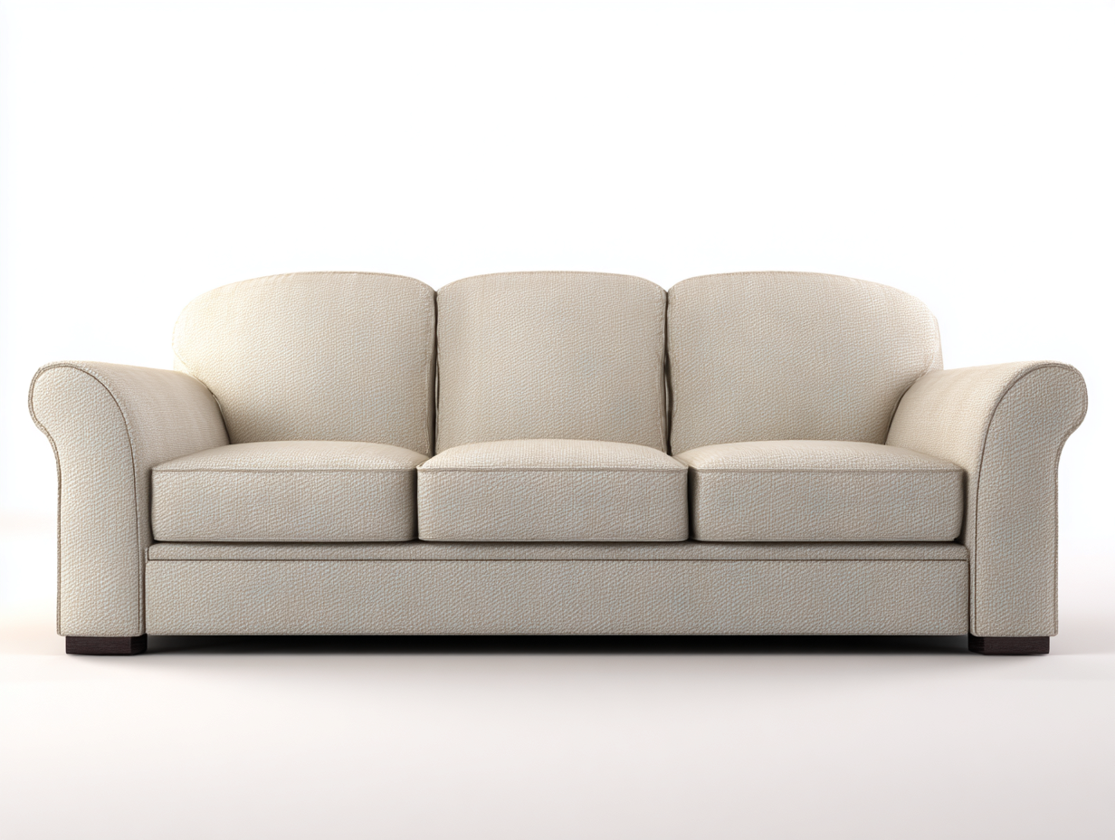 Canapé 3 places 220x92x80 cm Beige Tissu Style épuré-Pinegoloft
